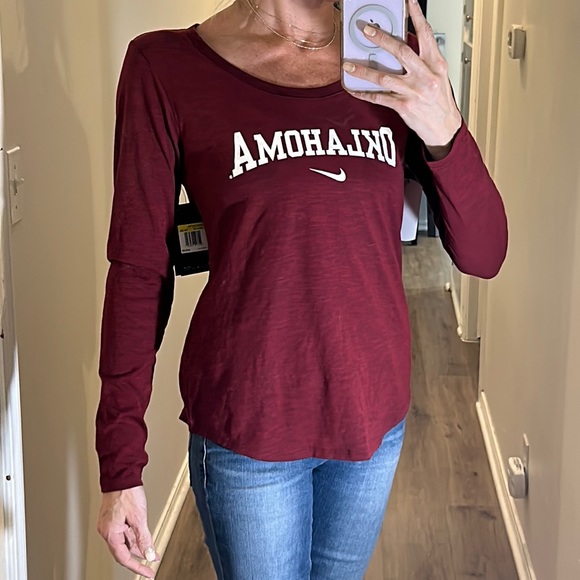 NWT NIKE Oklahoma Sooners Dri-fit long sleeve tee shirt. Size small - Picture 3 of 14